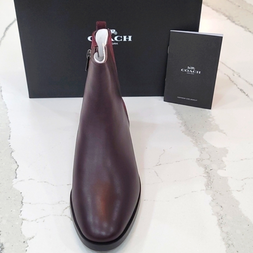 Coach Carmen Ankle Booties Oxblood Suede Leather Women’s 7.5 NIB - Picture 10 of 15